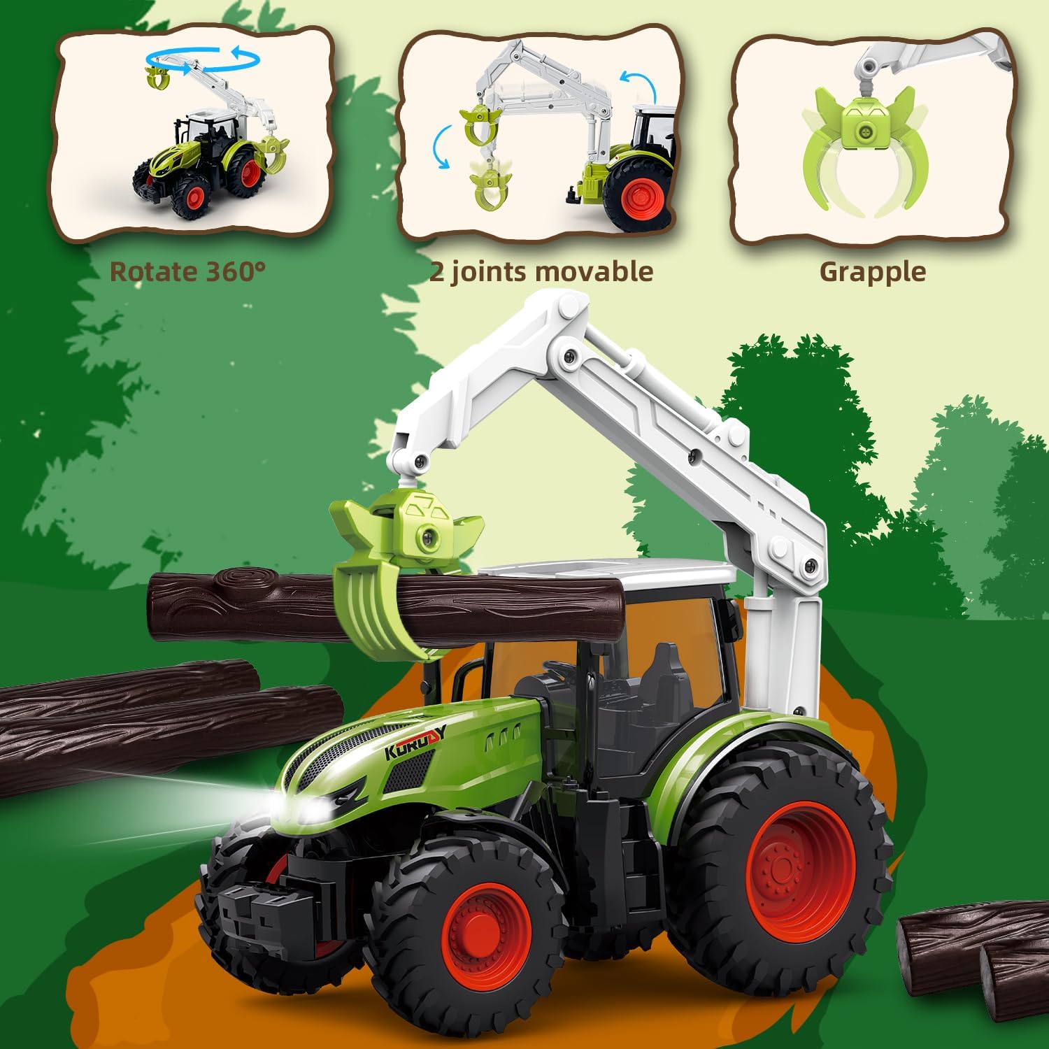 Thumbnail 1 de PENGBU RC 66066610 RC-tractor met 2,4 GHz en houten grijper