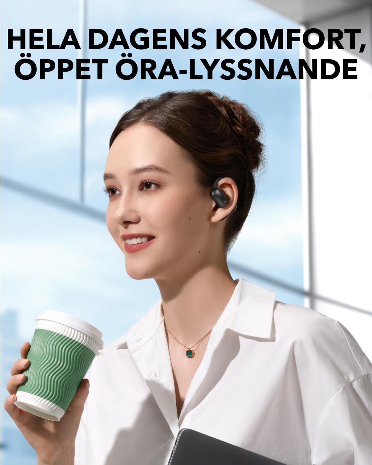 Detalle de soundcore AeroFit 2 A3874 – öppna hörlurar med justerbara öronkrokar