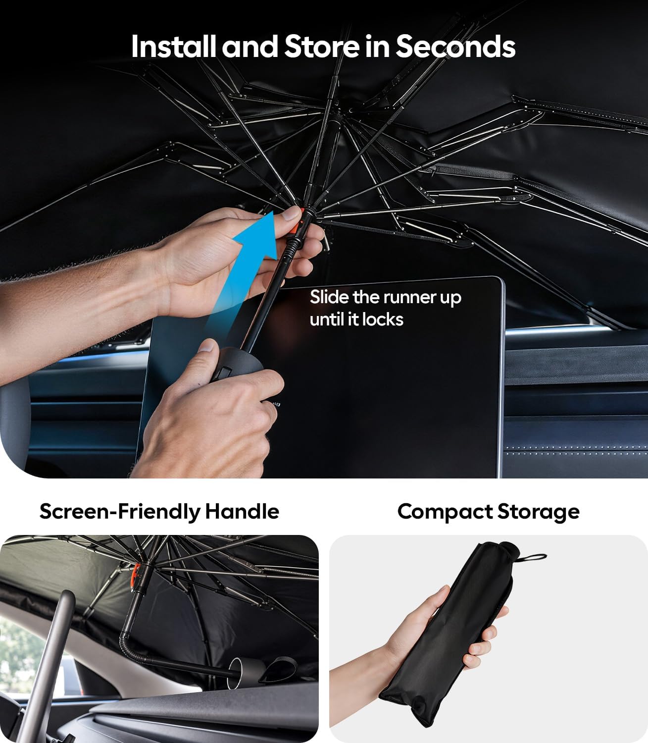 Thumbnail 4 de Wigoo Windshield Sun Shade Umbrella for Tesla Model Y (2020–2026) Juniper