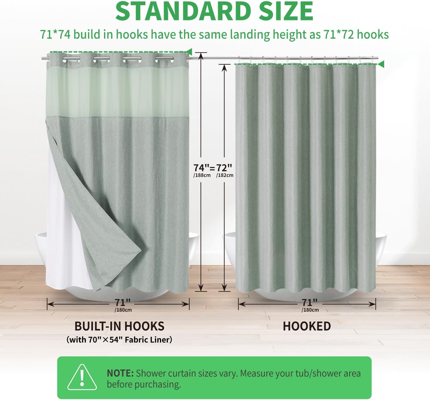 Thumbnail 5 de eachope No Hooks Needed Shower Curtain 71x74