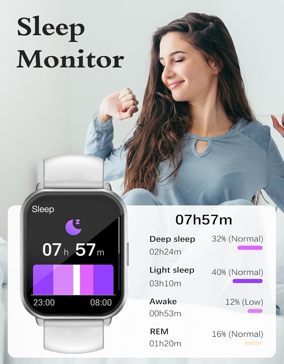 Detalle de RUIMEN Smart Watch with 1.85-Inch HD Screen and Bluetooth Calling