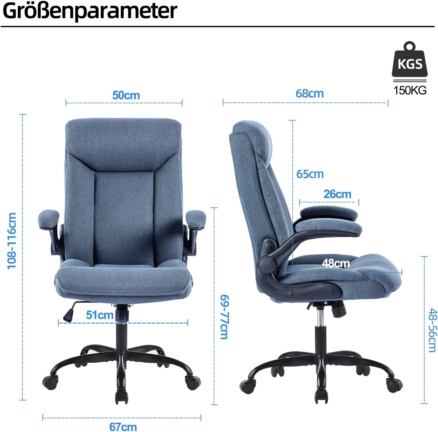 Detalle de MZLEE Bürostuhl 330 lbs Drehstuhl