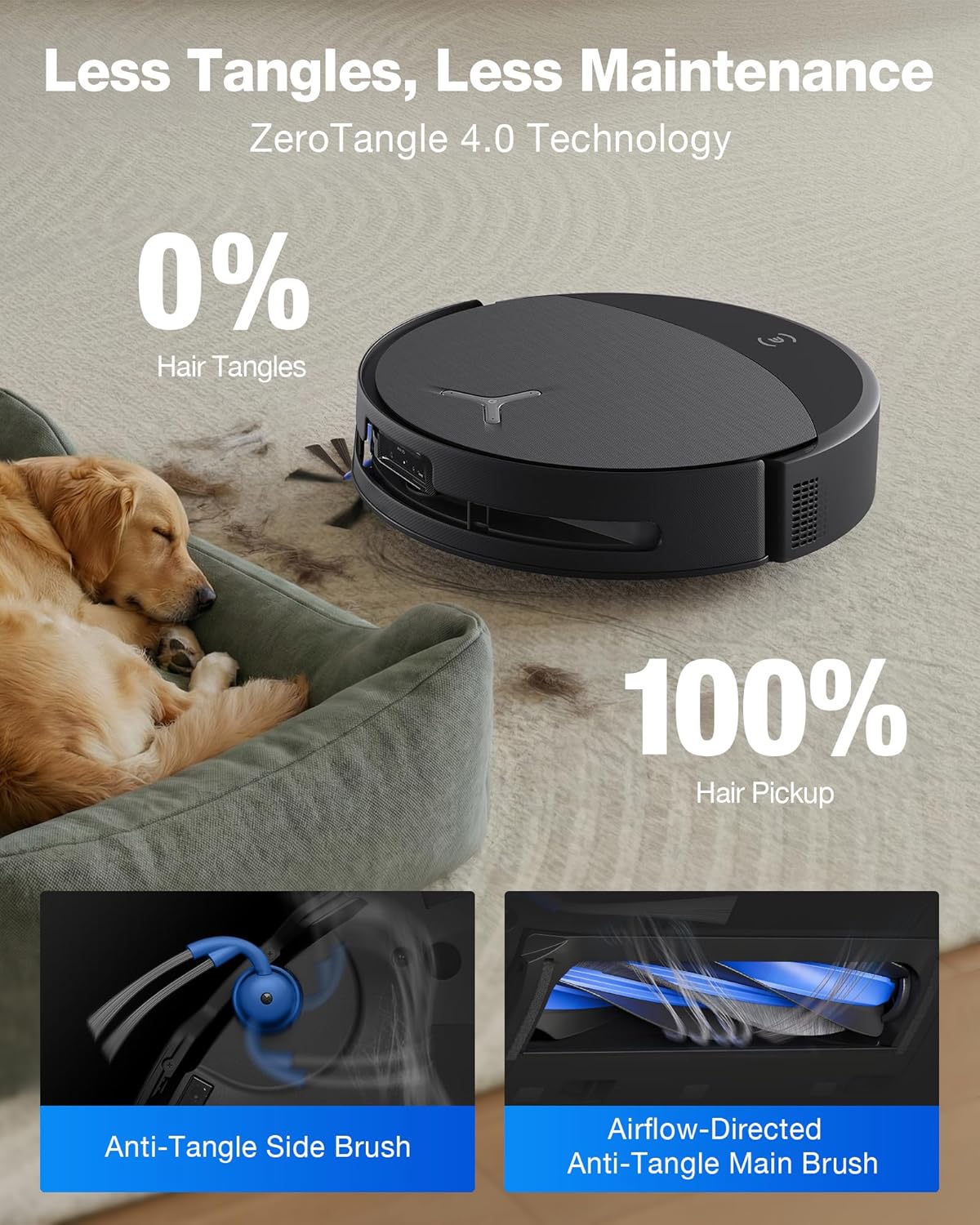 Detalle de ECOVACS DEEBOT T90 PRO OMNI robot vacuum and mop with 30,000Pa suction and self-cleaning OZMO roller