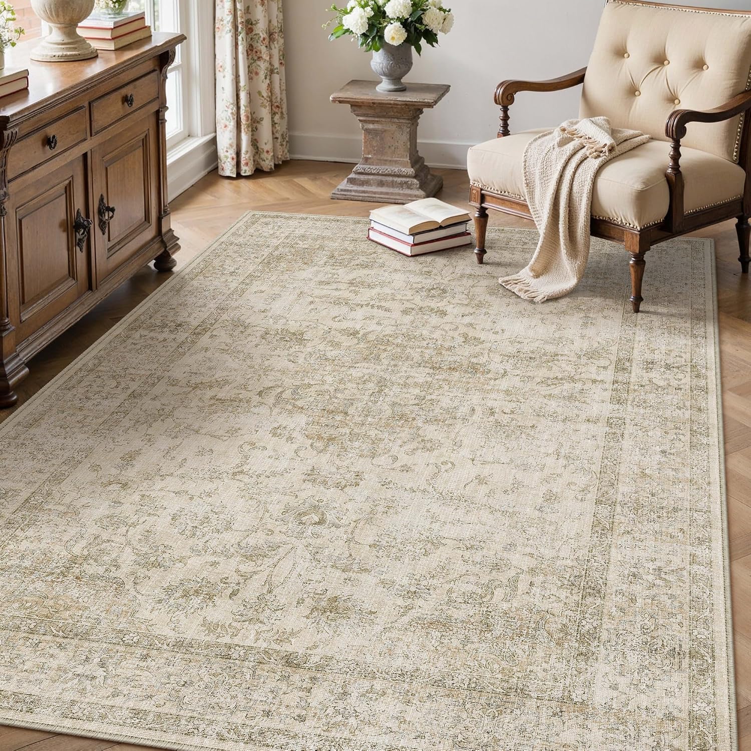 Thumbnail 6 de PureCozy Teppich Wohnzimmer 160x230cm – Abstrakt, Waschbar, Rutschfeste Kurzflor-Option