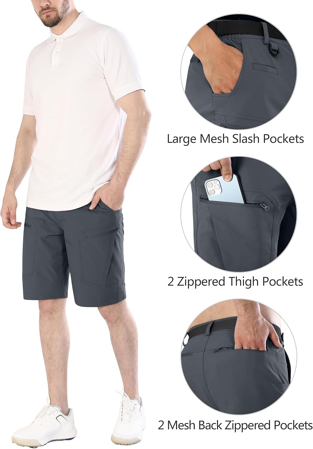 Thumbnail 3 de Shallowlulu Men's Cargo Hiking Shorts: Water-Resistant, Quick-Dry, Lightweight & Breathable