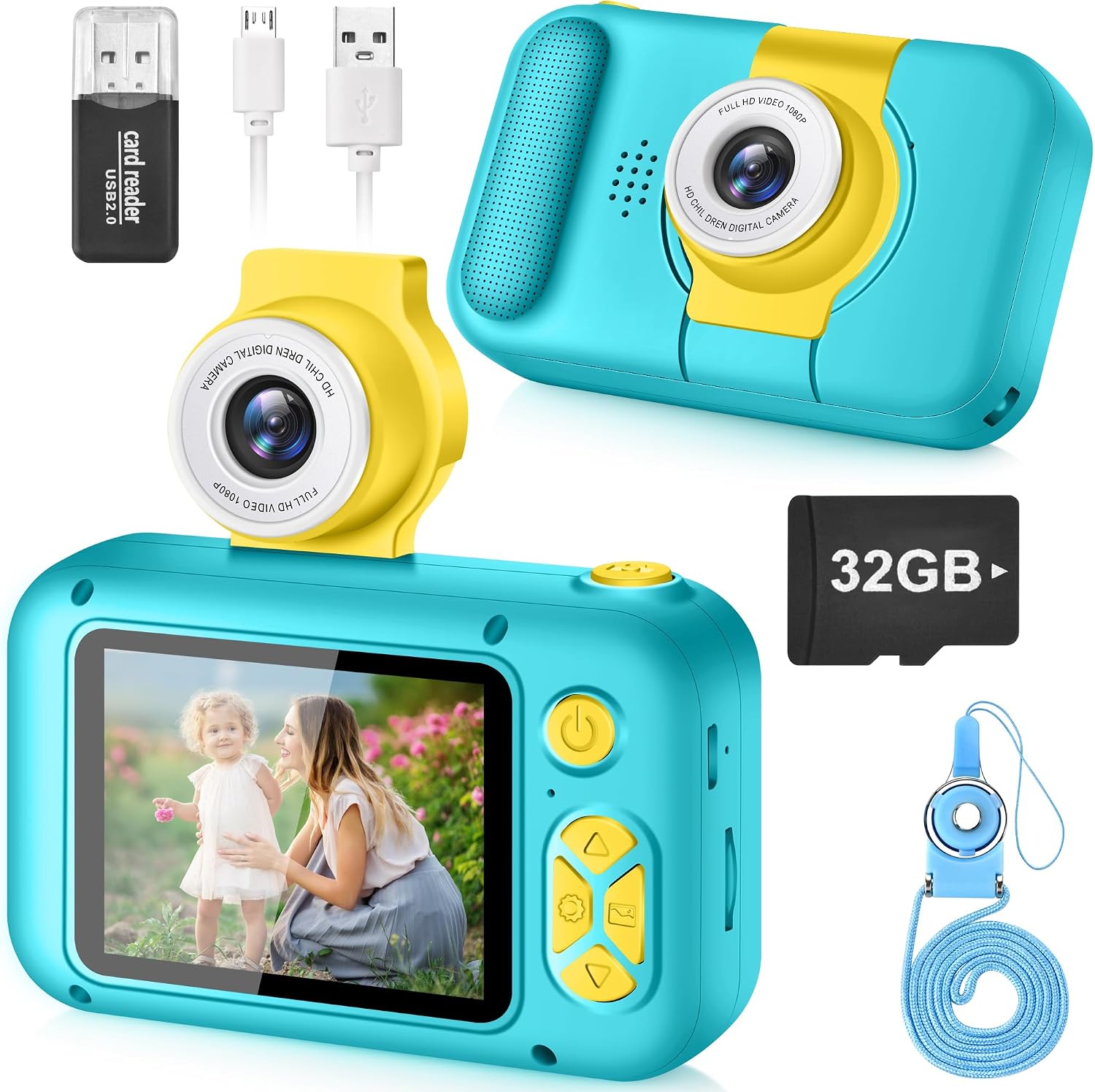 Detalle de ARNSSIEN Kids Camera Toy 32 GB 180° Flip Lens