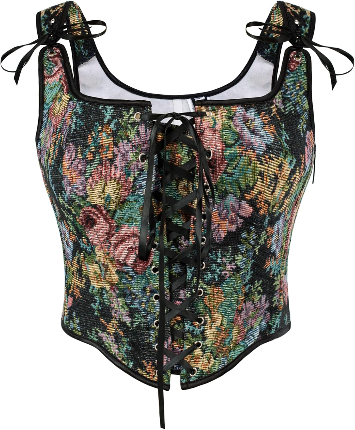 Detalle de SCARLET DARKNESS Renaissance Korsett Top Vintage