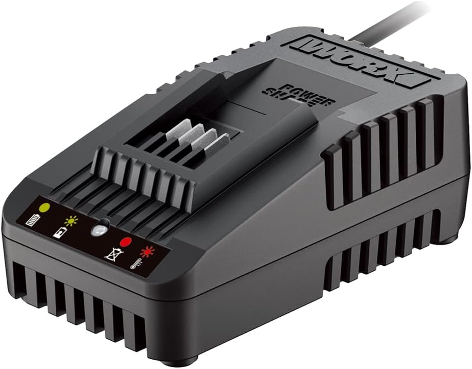 Detalle de Worx WA3880 Lithium Akku-Ladestation für PowerShare 20V Akkus – Schnellladegerät