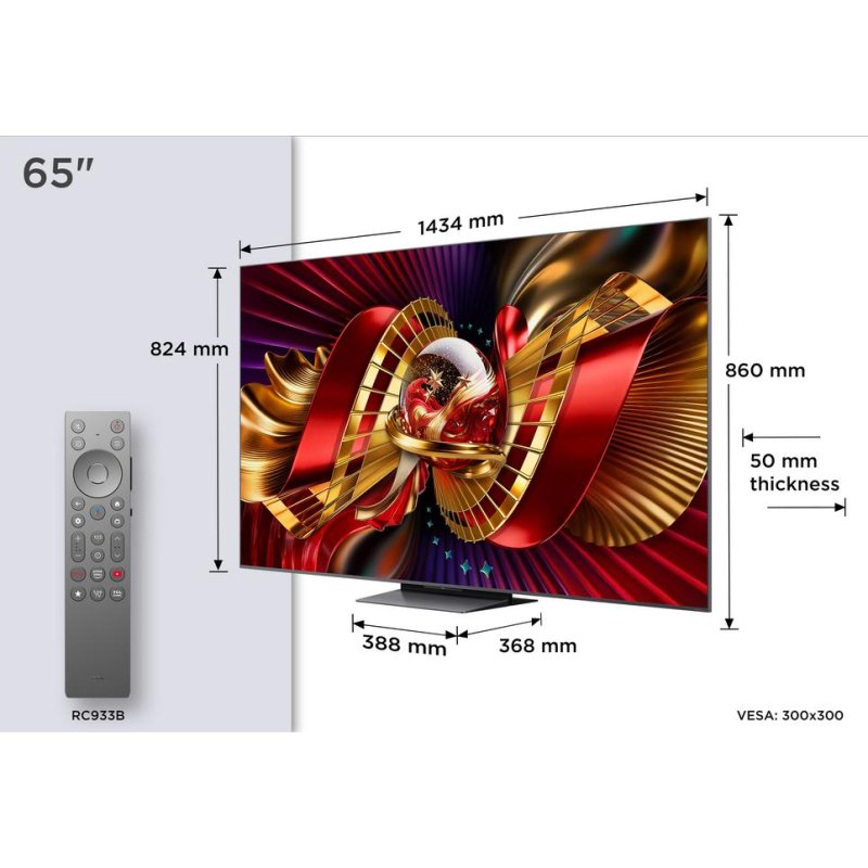 Detalle de TV TCL QLED C8L 65C8L 65" 4K con Google TV, Dolby Vision IQ y 144 Hz