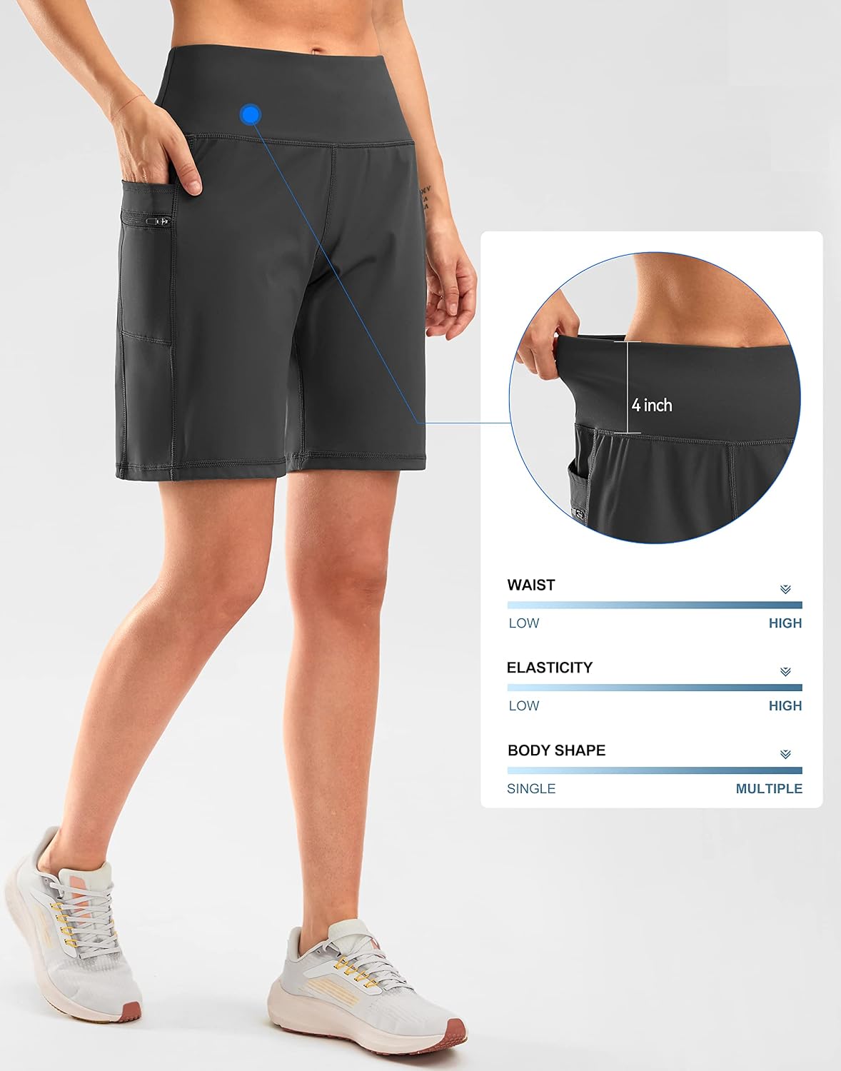 Detalle de G Gradual Women's Bermuda Shorts, 9-Inch