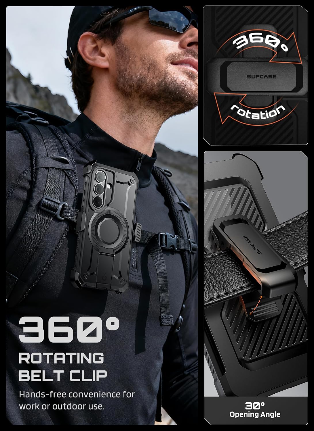Thumbnail 6 de SUPCASE UB Pro Mag for Samsung Galaxy S26 — Stand Case with Built-in Screen Protector, MagSafe Ready, and Rotating Belt Clip