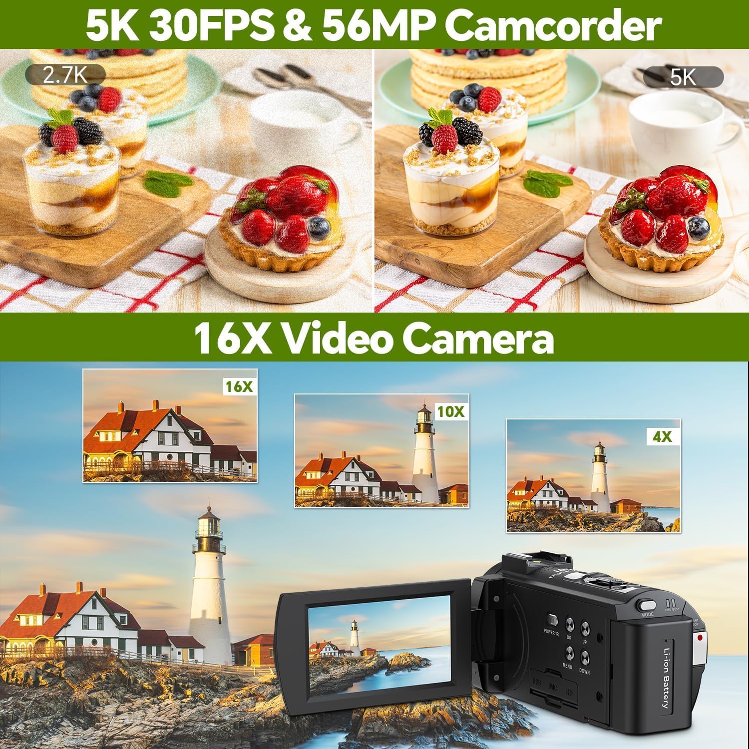 Detalle de Camcorder Video Camera 5K 16X Zoom