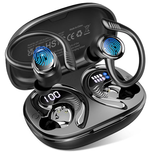 Detalle de Auriculares Inalámbricos Bluetooth Deportivos Hupoaf: 60 h de autonomía, ANC opcional y Bluetooth 5.4 para entrenos