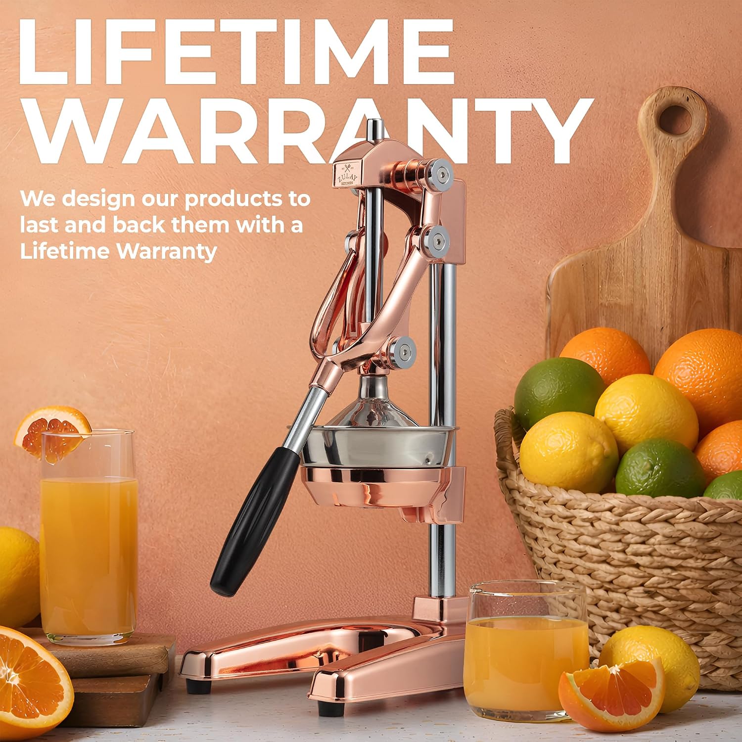 Thumbnail 5 de Zulay Kitchen Cast Iron Citrus Juicer, Manual Rose Gold Lever Press