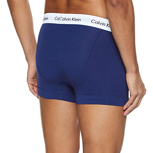 Detalle 2 de Calvin Klein 3p Trunk Bóxer para Hombre – Pack de 3 (S) White/Red Ginger/Pyro Blue