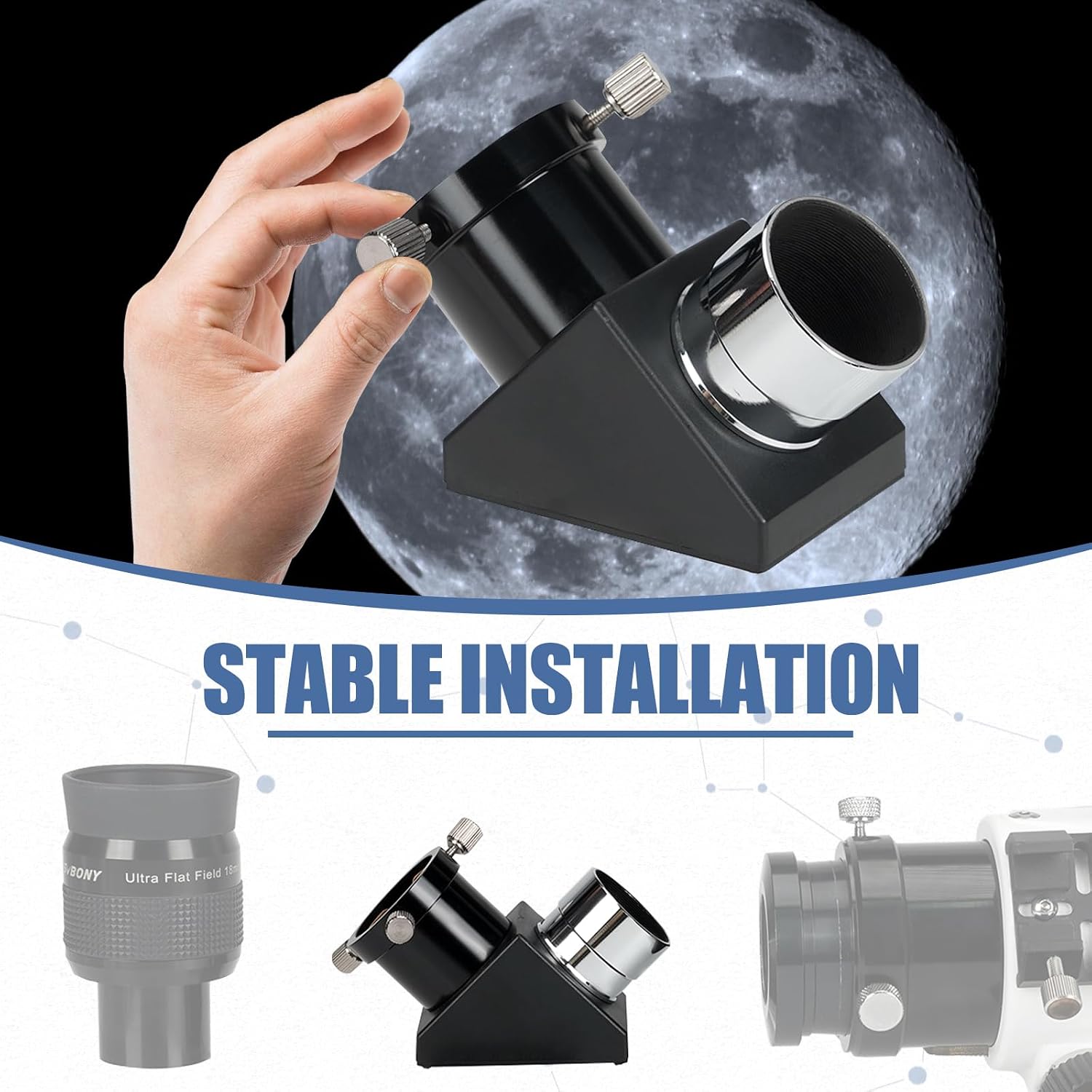 Detalle de SvBony SV221 Diagonal Télescope 1,25'' 45° — Prisme Diagonal Érecteur avec Anneau en Laiton