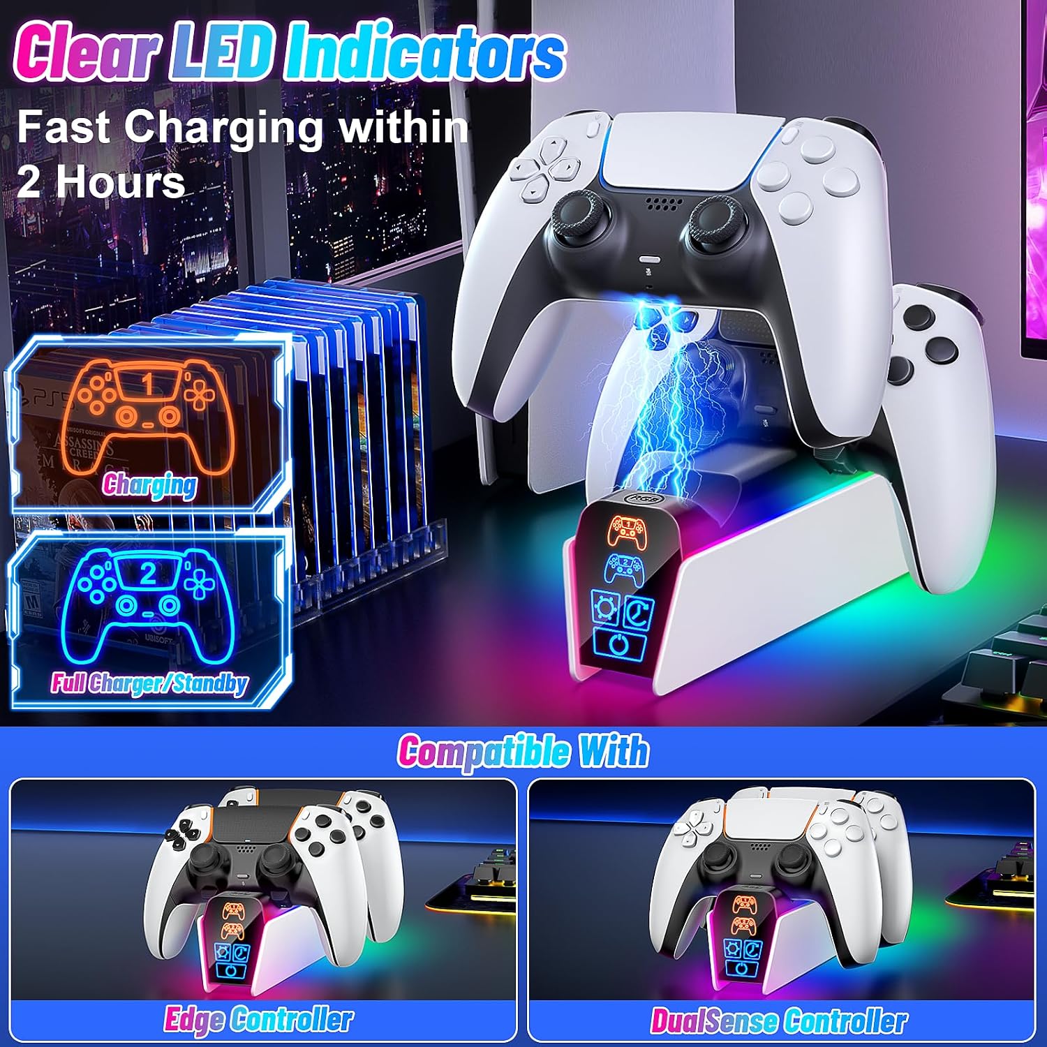 Thumbnail 5 de Fenolical PS5 Charging Station with timer