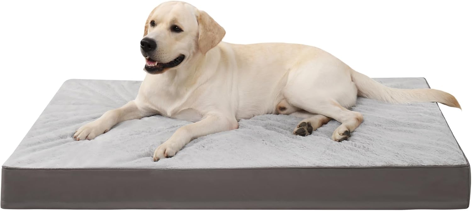 Thumbnail 6 de KSIIA Orthopädisches Hundebett XXL 121x75 cm – waschbar, doppelseitig wendbar mit abnehmbarem Deckel, dunkelgrau