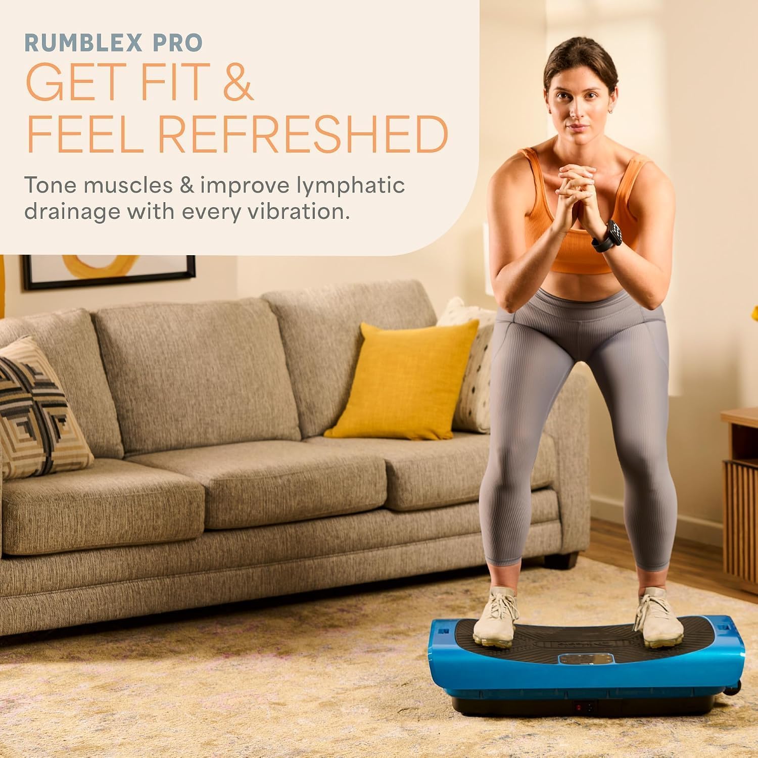 Detalle de Lifepro Rumblex Pro LP-RMXPRO-BLU 4D Curved Vibration Plate with Bluetooth