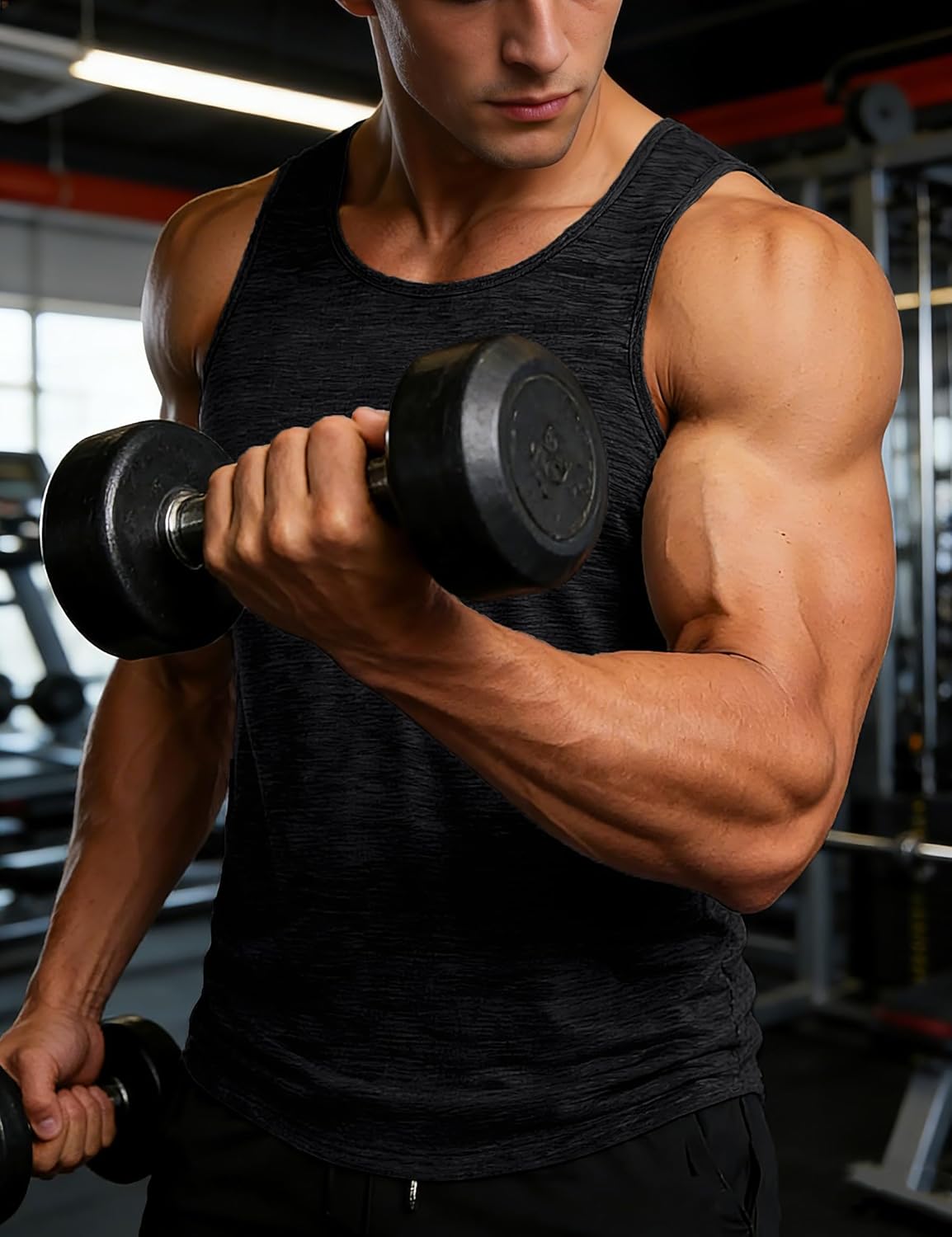 Detalle 2 de MAGCOMSEN Herren Tank Tops – Leichtes, schnelltrocknendes Achselshirt für Laufen & Training