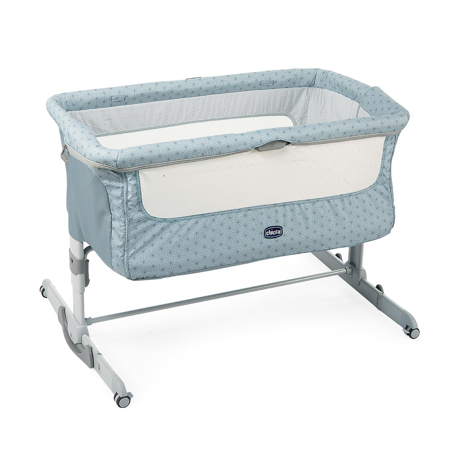 Detalle de Chicco Next2Me Dream Beistellbett fürs Baby – klappbar, höhenverstellbar mit Matratze und Reisetasche