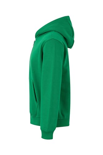 Detalle de Mukua Byron Kids, sudadera infantil con capucha y cremallera Kelly Green 7/8