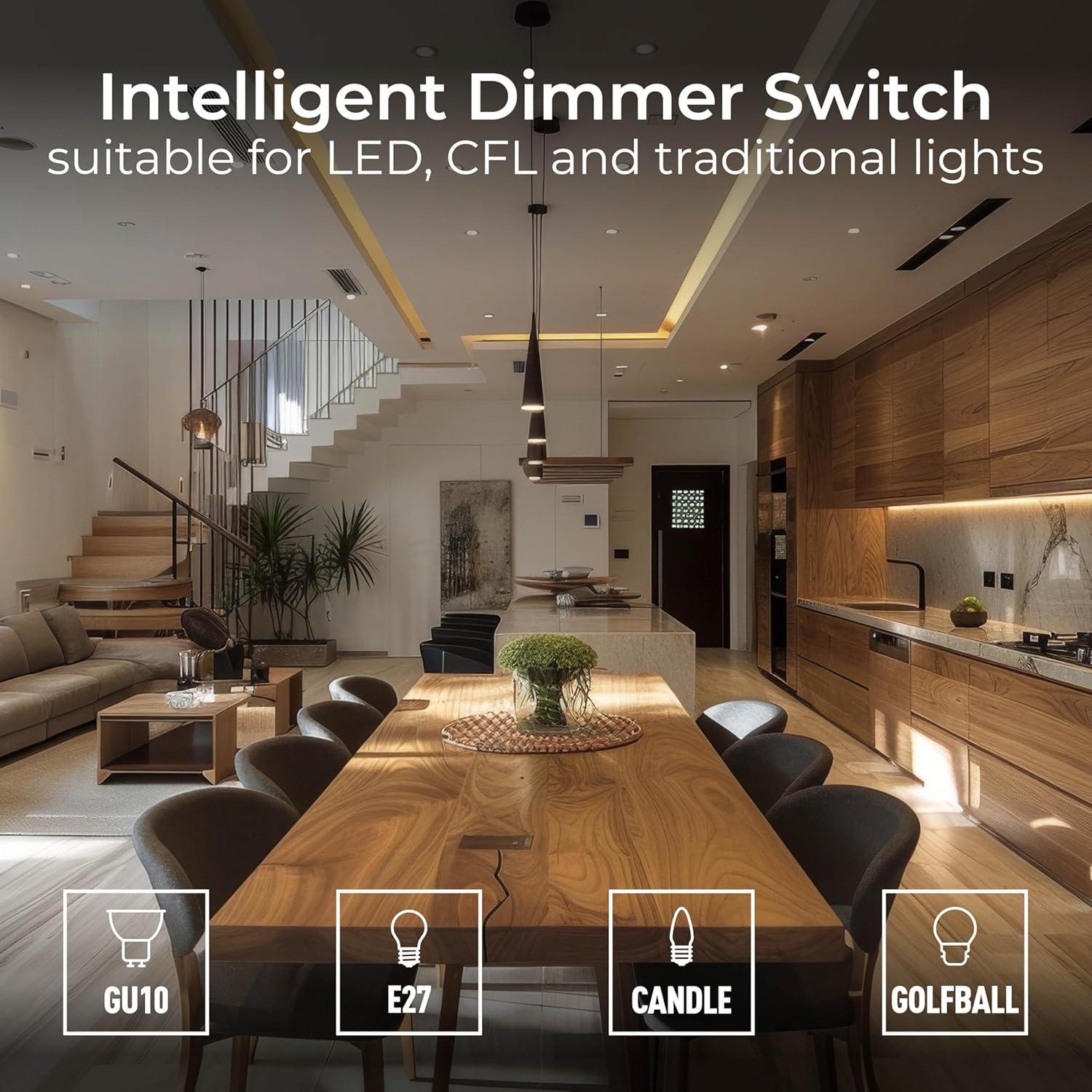 Thumbnail 3 de BG Electrical Nexus 800 Series Intelligent Single Wall Dimmer Switch, 2 Way, Round Edge, White Moulded, 200W (881)