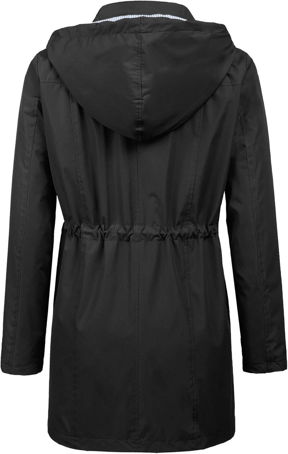 Detalle de LOMON Women's Waterproof Long Hooded Raincoat: Lightweight, Breathable & Packable
