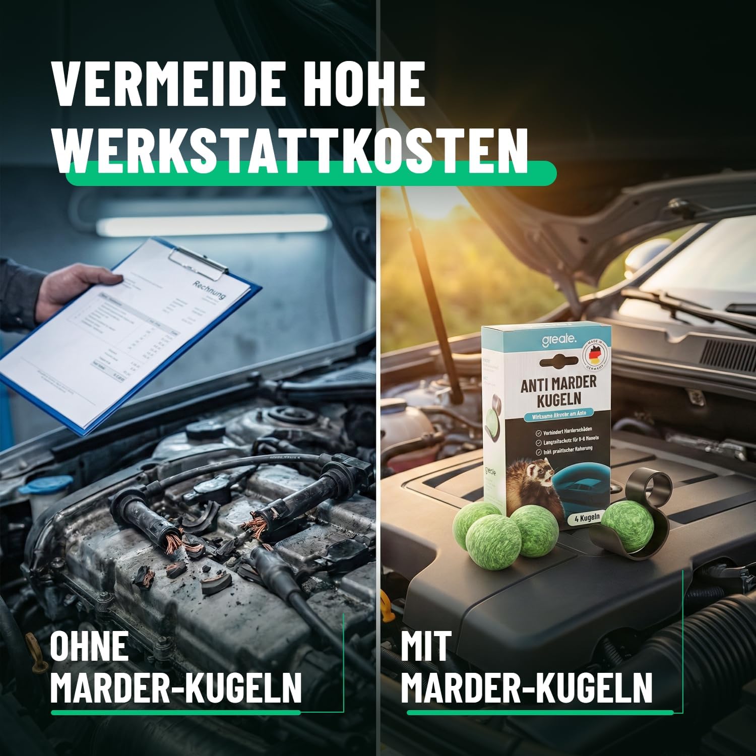 Thumbnail 5 de greate 8X Anti Marder Kugeln (Marderschreck) mit Halterung – Geraniol-Duftkugeln zur Marderabwehr