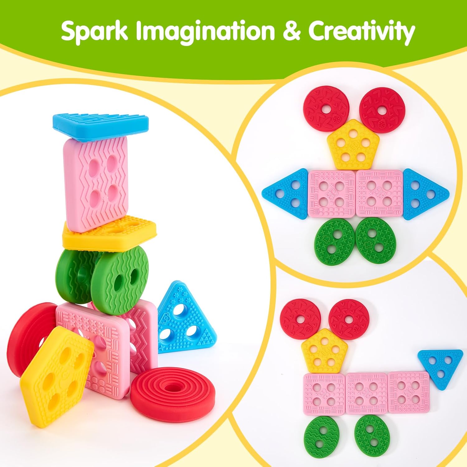 Thumbnail 6 de hahaland Silicone Sorting & Stacking Toys for Toddlers (1–3) — Montessori-Inspired Sensory Blocks