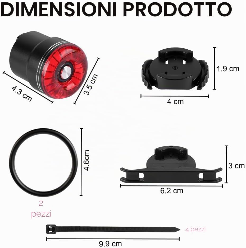 Thumbnail 1 de Adiwo Luce Posteriore LED per Bicicletta: Fanale USB-C Ricaricabile, Impermeabile IP65 per MTB e Bici da Corsa