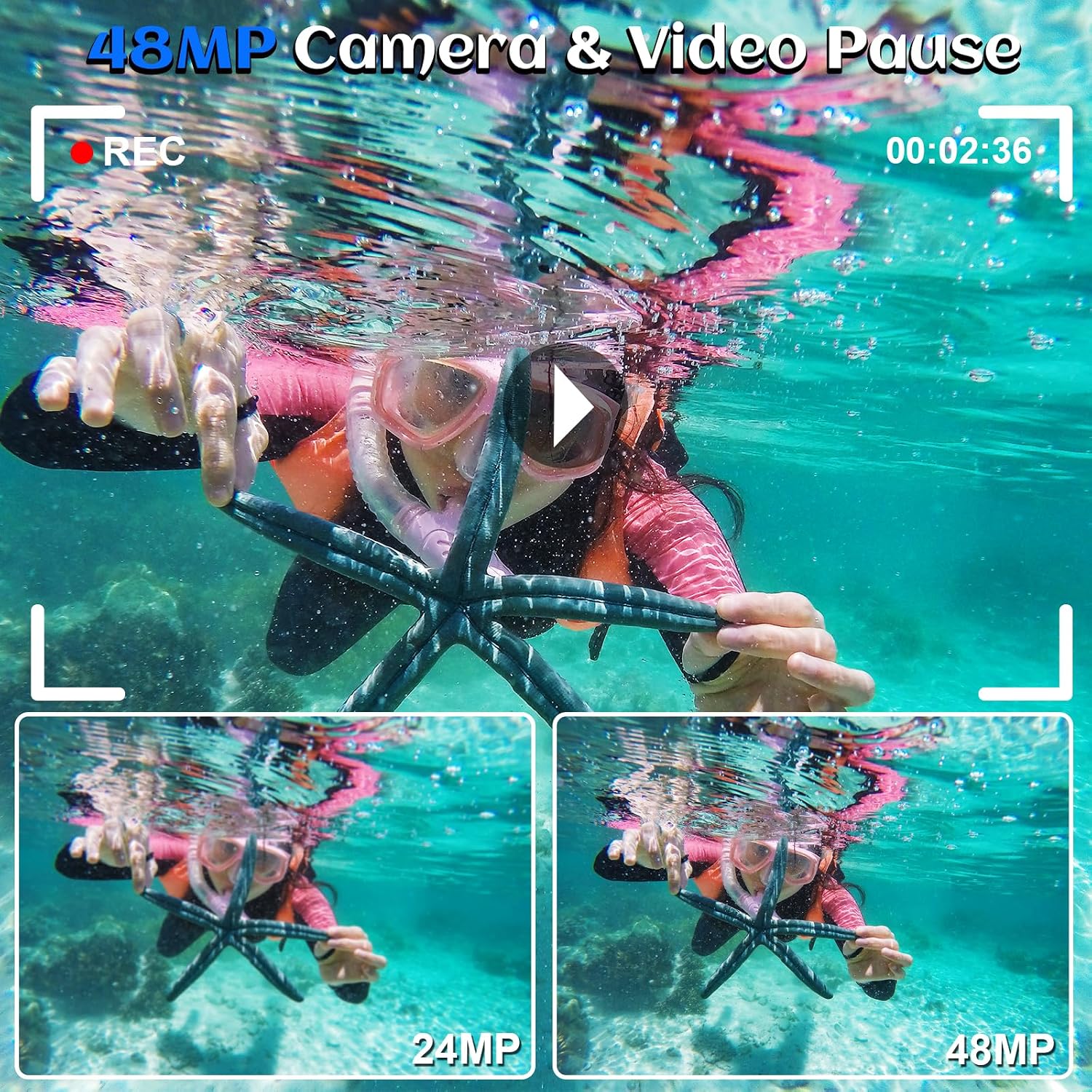 Thumbnail 4 de Underwater Camera 4K 48MP 17FT Waterproof Camera