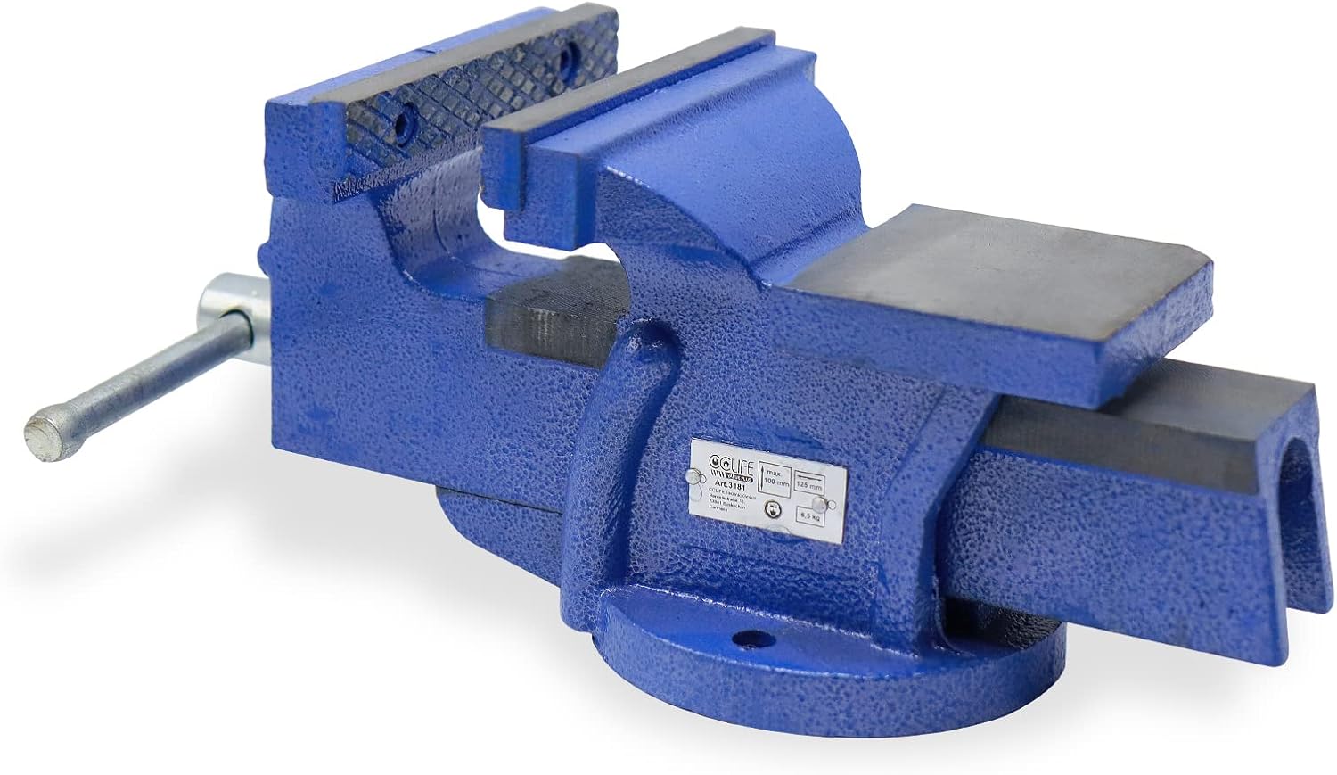 Detalle 1 de CCLIFE Morsa da Banco 125 mm in Ghisa Professionale – Prestazioni affidabili per officina