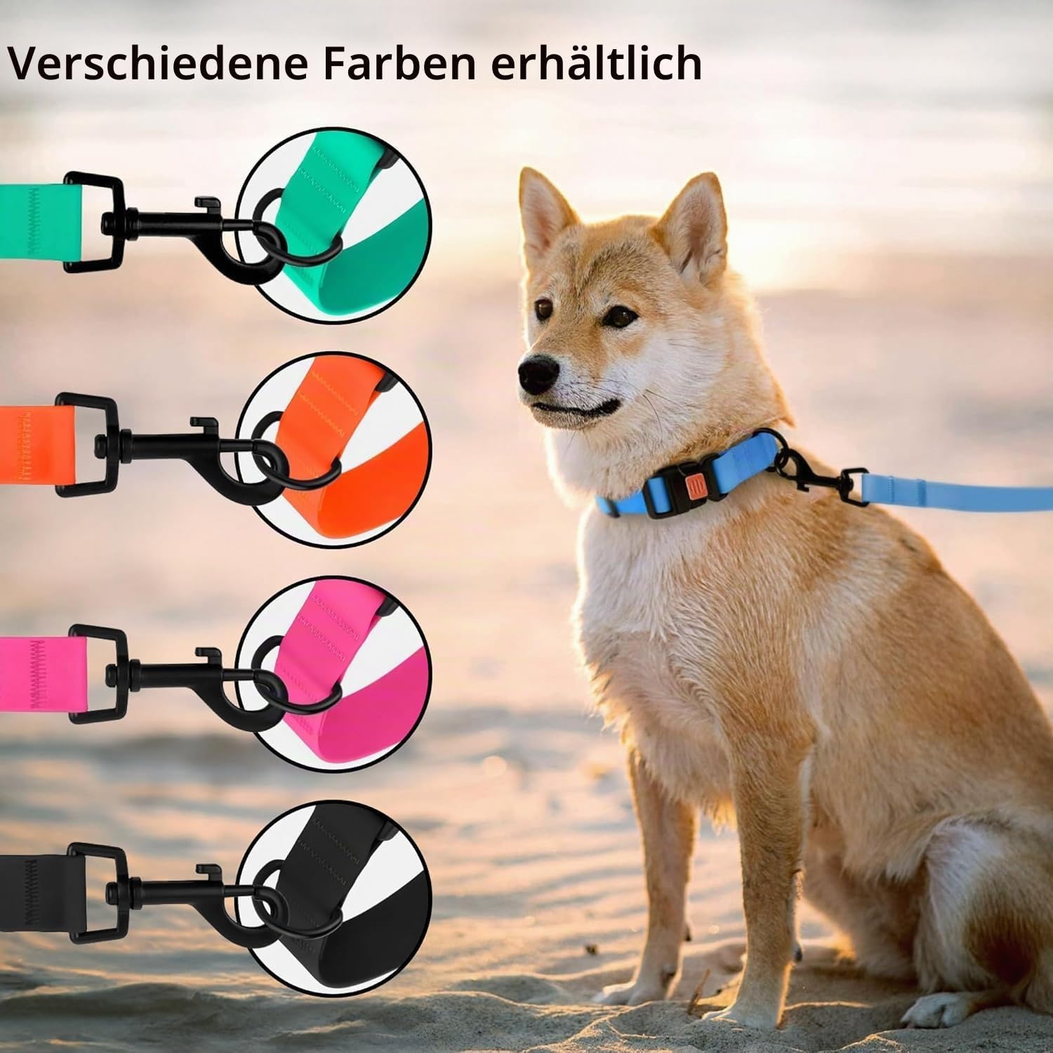 Detalle de CollarDirect Wasserdichtes Hundehalsband Verstellbar – Rosa, Größe S (25–33 cm)