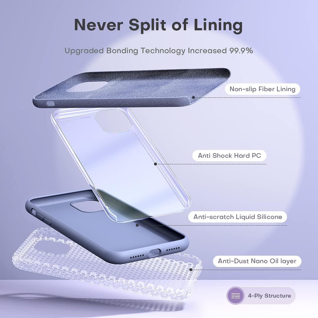Detalle 2 de TOCOL Liquid Silicone iPhone 11 Case (6.1-inch) in Lavender Gray