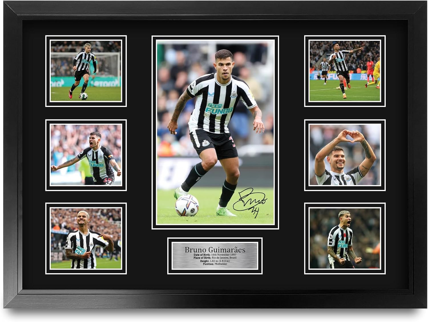 Thumbnail 2 de Bruno Guimaraes Newcastle United signed autograph A4 portrait picture print