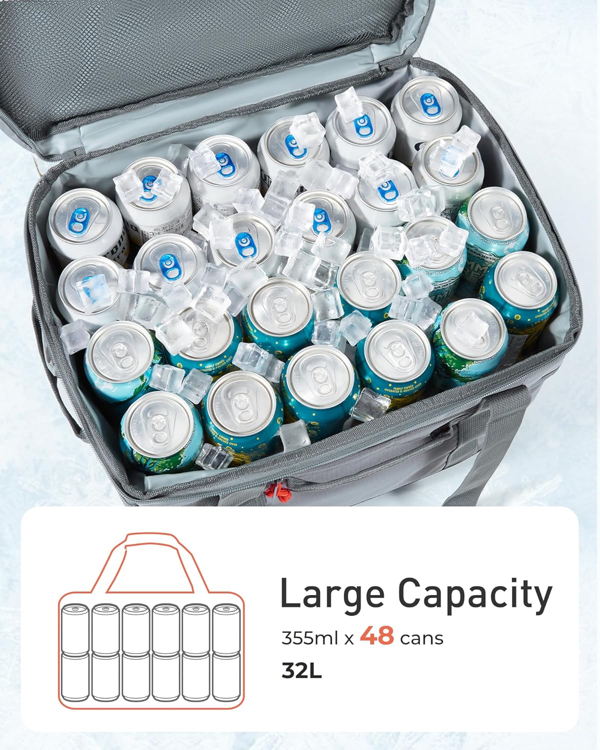 Detalle 1 de TOURIT Soft Sided Cooler Bag (48/60 Cans) – Large Collapsible & Leakproof Ice Chest for Picnic, Beach, Camping