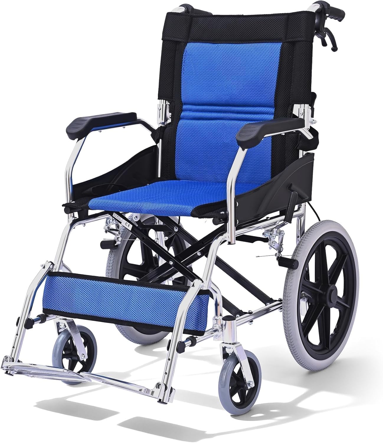 ByteTecpeak M3 Ultraleicht Rollstuhl – faltbar, 10 kg, Sitzbreite 45 cm, blau
