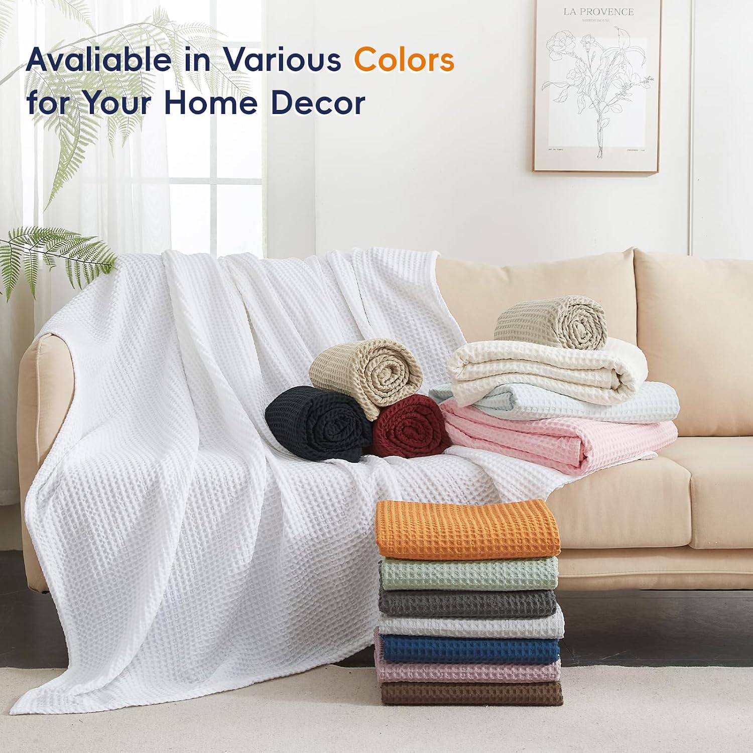 Detalle 2 de PHF Waffle Weave Blanket Queen Size