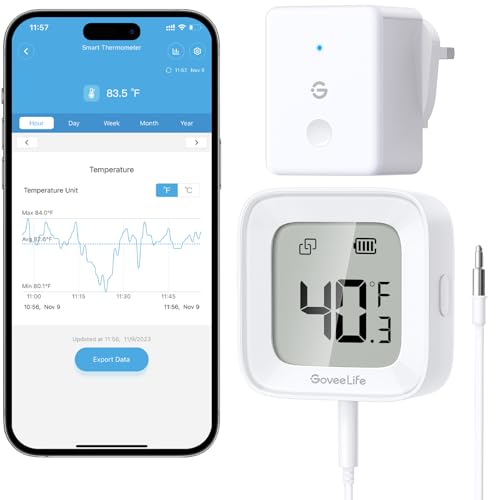 Imagen de GoveeLife WiFi Refrigerator Thermometer 1-Pack with Gateway & LCD Display en OfertitasTOP