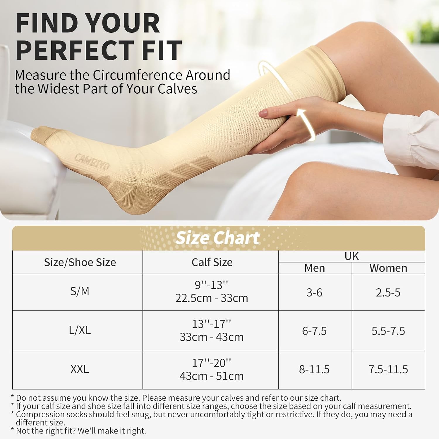 Detalle de CAMBIVO Compression Socks for Men and Women – 3-Pair Pack (20-30 mmHg) for Flight, Running, Pregnancy & Daily Support
