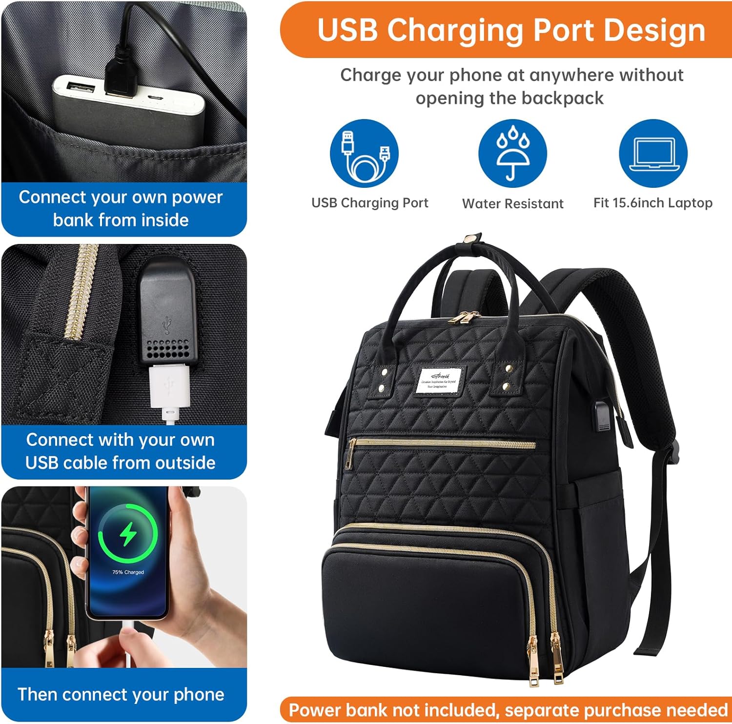 Thumbnail 3 de ETRONIK 15.6 inch laptop lunch backpack