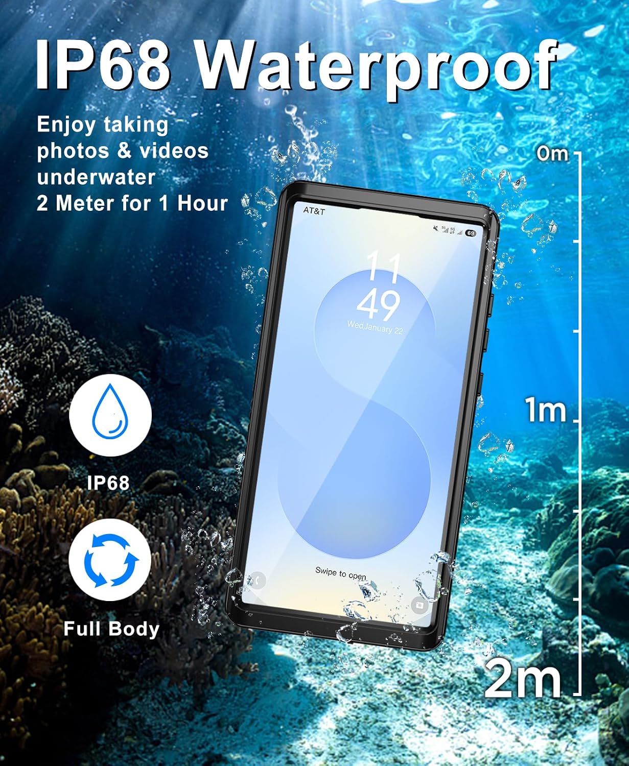 Detalle de Beeasy Samsung S25 waterproof 360° case 6.2"