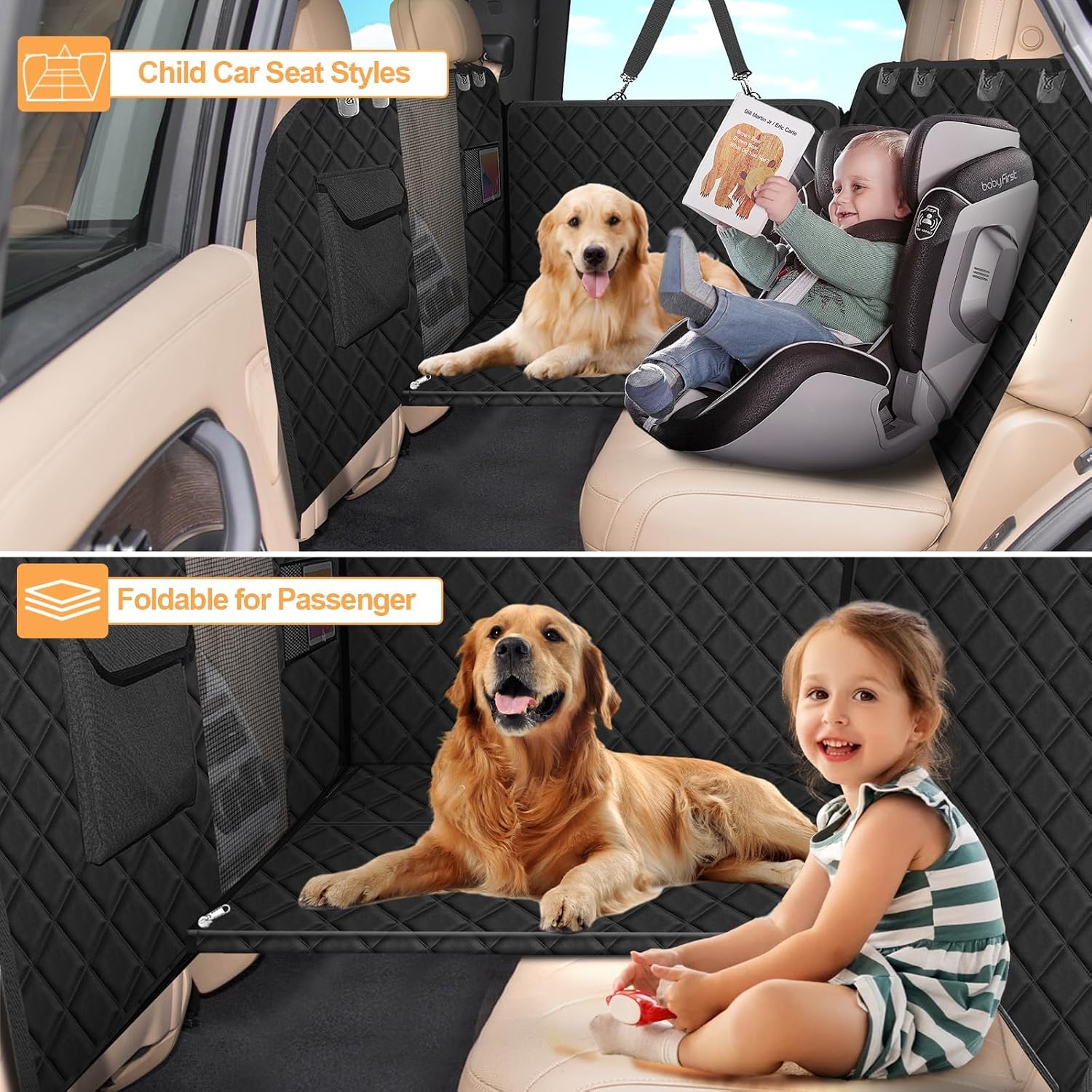 Detalle de Reiseresa Dog Car Seat Cover, 51.97 x 25.98 inch