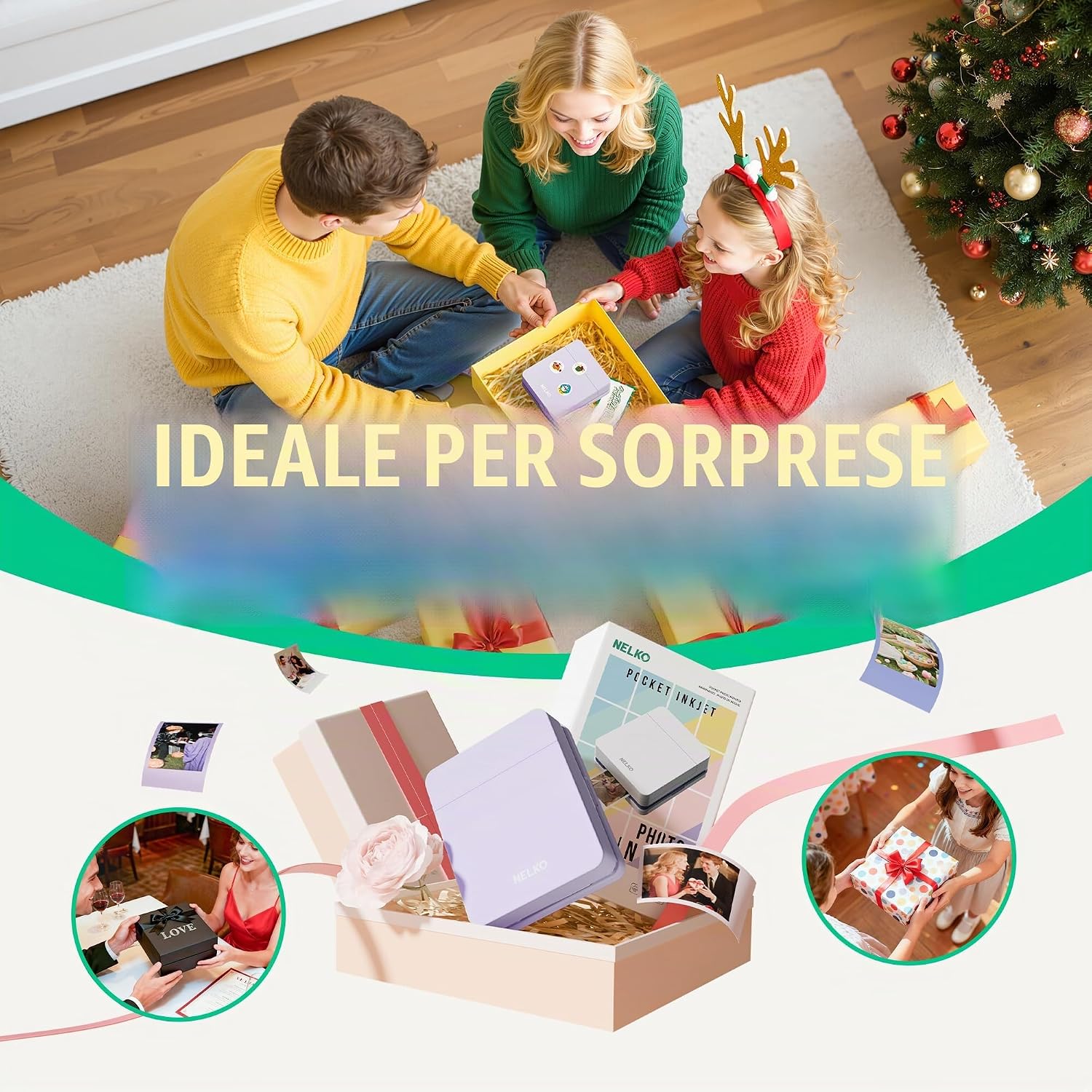 Detalle 2 de Nelko PP01: stampante fotografica portatile con 100 fogli inclusi