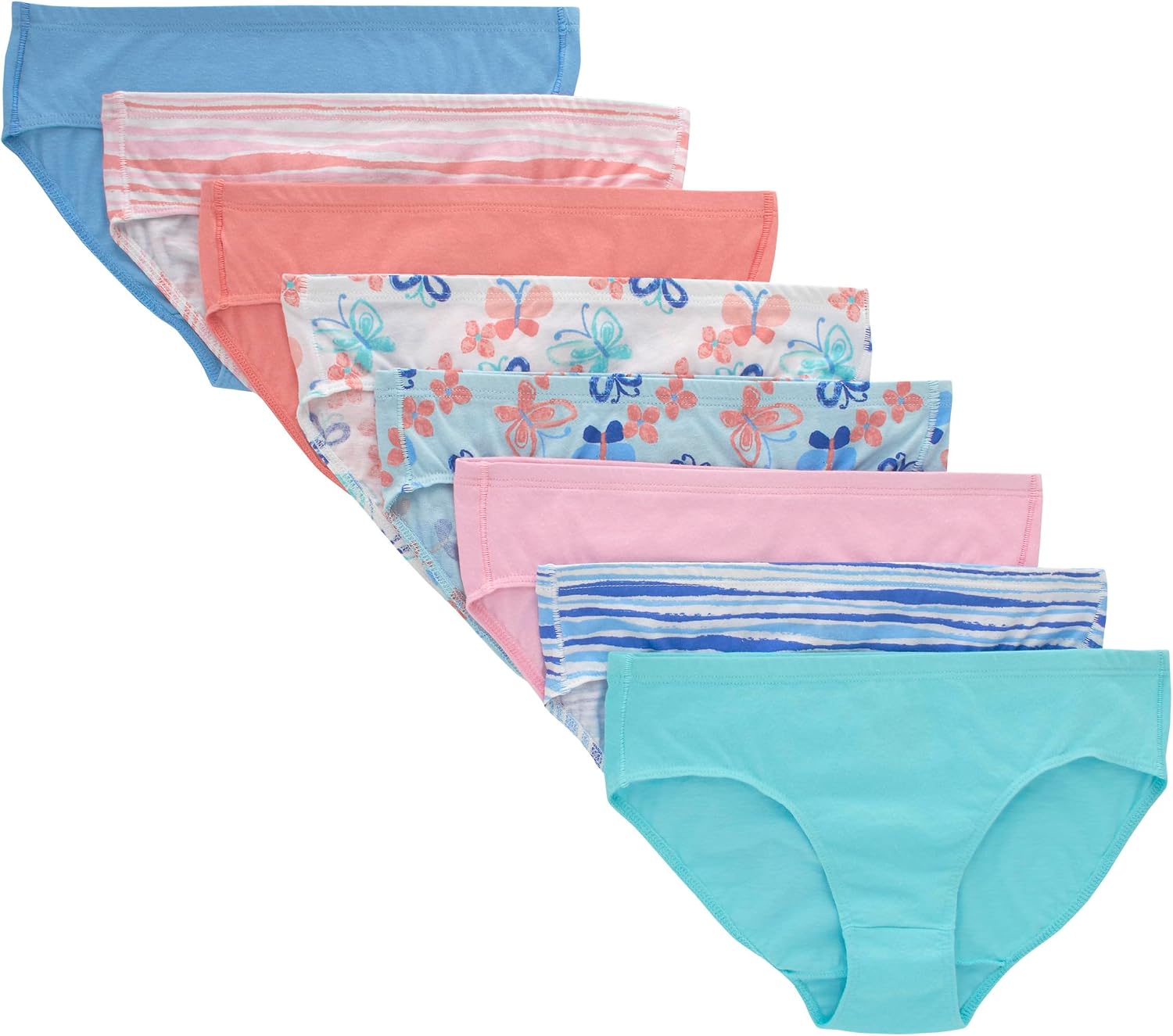 Detalle de Hanes TPCHA2 Girls' Organic Cotton Brief & Hipster Underwear, 8-Pack
