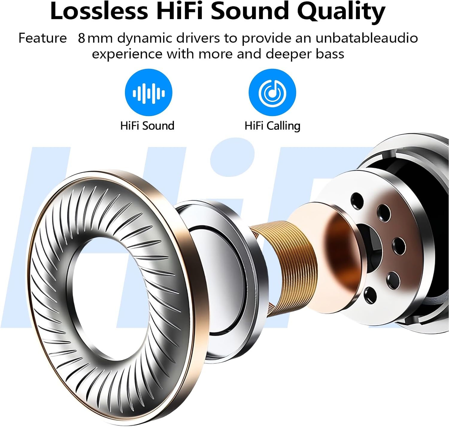 Detalle de Kurdene Wireless Earbuds Bluetooth 5.3 — Lightweight In-Ear Headphones