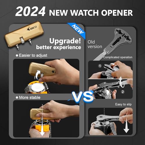 Detalle 2 de JOREST Watch Repair Kit + Watch Press Tool: Comprehensive Set for Home & Hobbyists