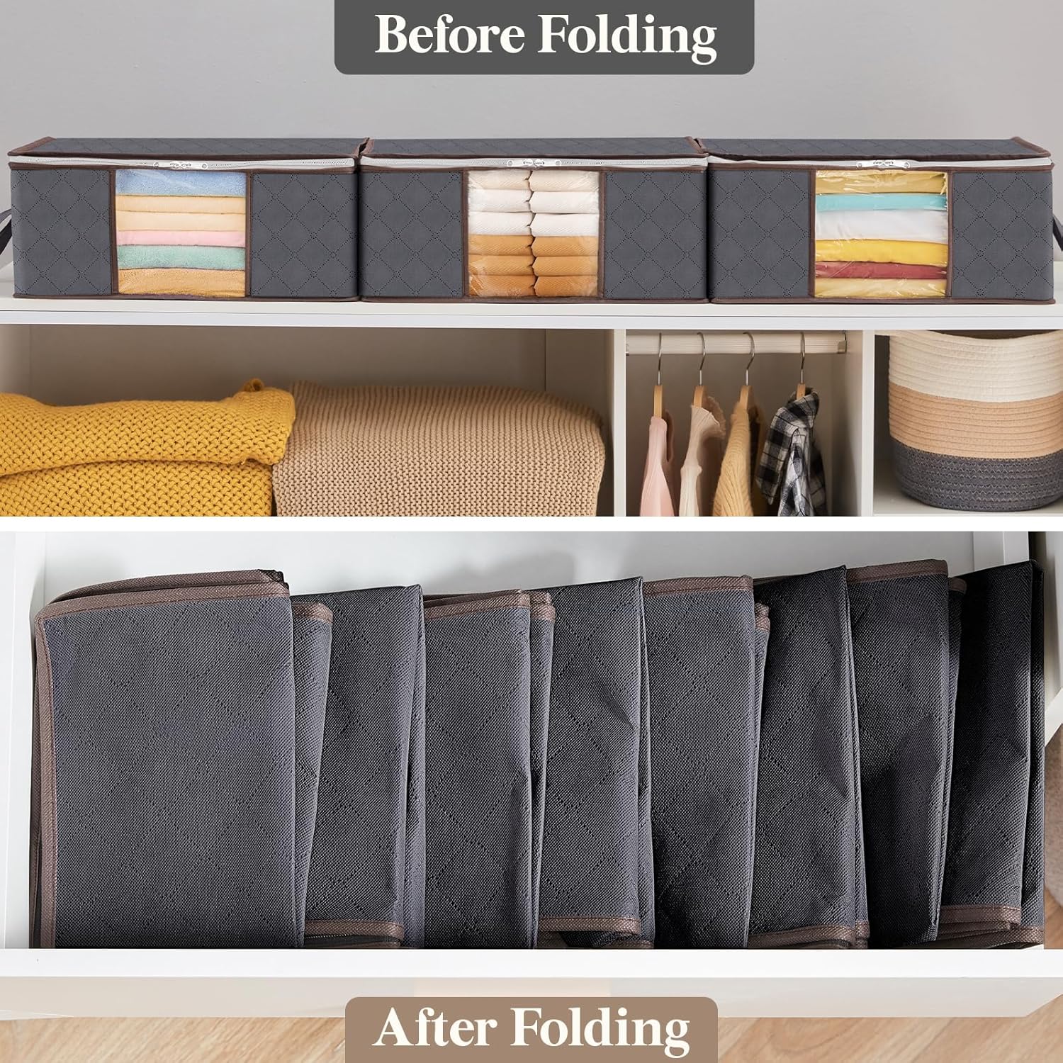 Thumbnail 4 de Lifewit 6 Pack Clothes Storage Bag (Foldable Closet Organizer with Clear Window)