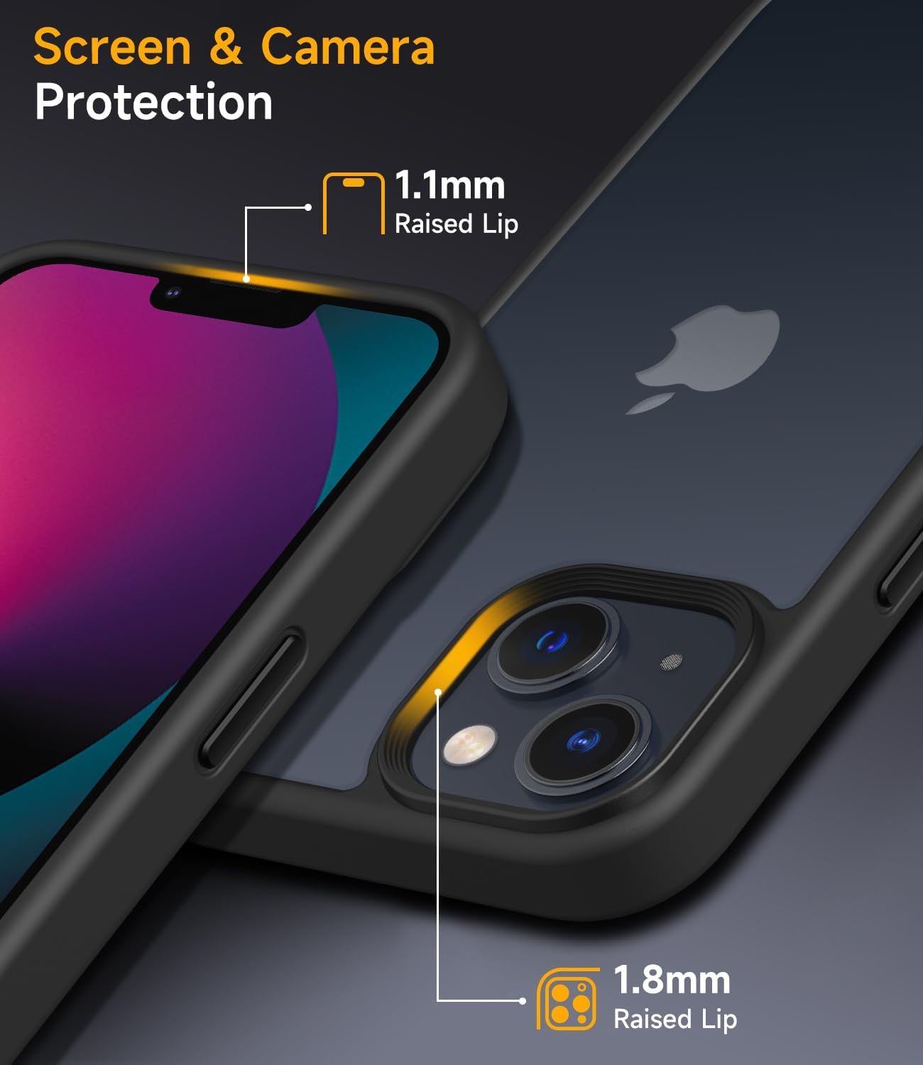 Detalle de Mootobo for iPhone 13 Case (6.1 inch) – 4 in 1 shockproof case with 2 screen protectors and lens protector, black